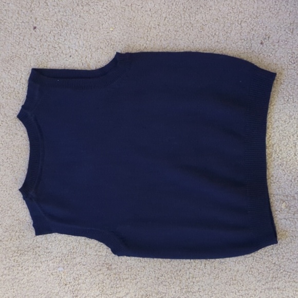 Janie & Jack Navy with Green Sailboats V Neck Sweater Vest Size 4 - Picture 5 of 6